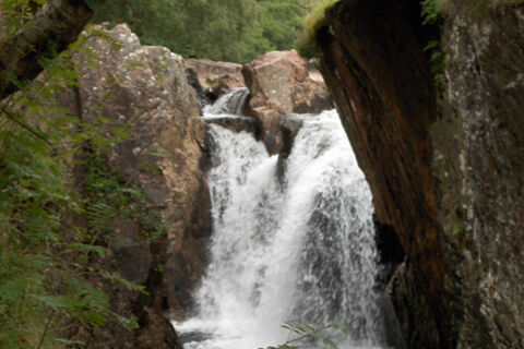 Waterfall in a narrow gorge