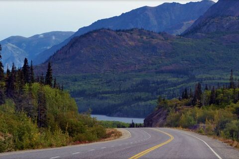 Road winding into the mountains